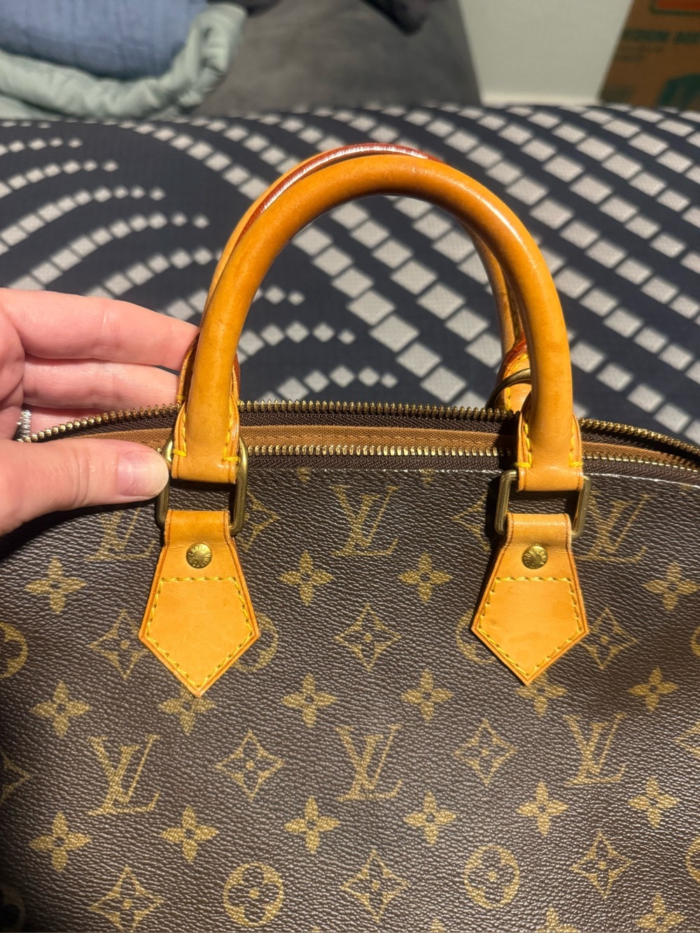 Louis Vuitton Monogram Alma Satchel in Brown and Tan - Picture 6 of 8